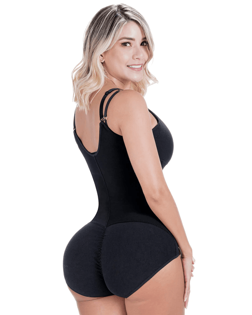 Fajas Postpartum Faja after Tummy Tuck Post-Op Open Bust Panty Shapewear Bodysuit Powernet - Mocha/Beige/Black