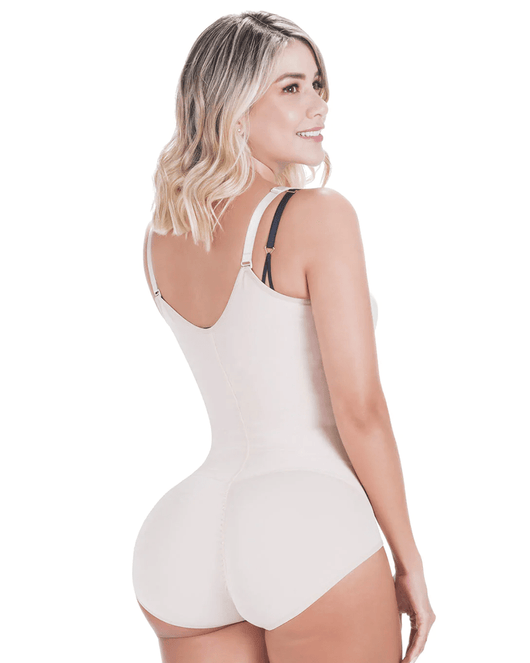 Fajas Postpartum Faja after Tummy Tuck Post-Op Open Bust Panty Shapewear Bodysuit Powernet - Mocha/Beige/Black