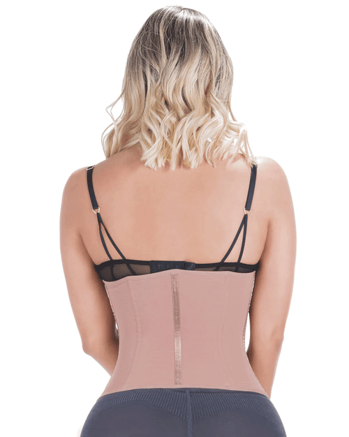 Fajas Tummy Control Waist Cincher Open Bust Girdle Daily Use Garment Powernet - Cocoa