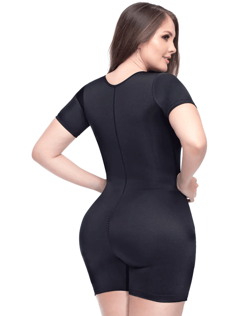 Colombian Fajas Sports Bodysuit With Sleeves, Medium Compression Workout Shapewear