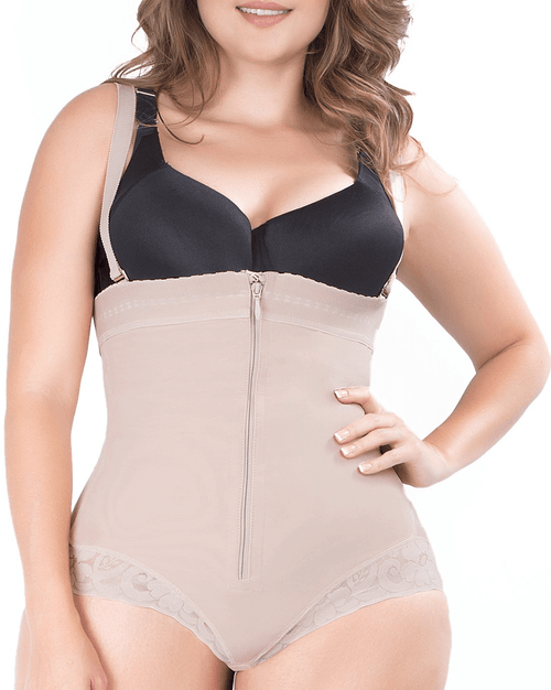 Fajas Butt Lifting Strapless Shapewear Bodysuit - Trigo