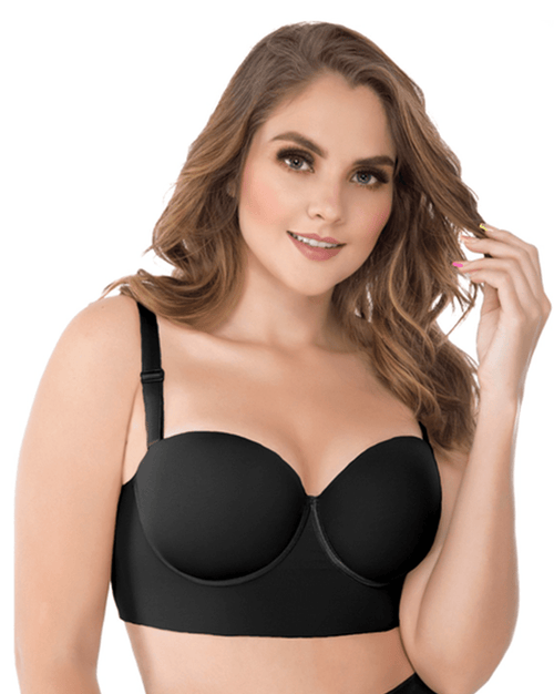 Fajas Firm Control Strapless Bra For Women With Wide Backband And Side Wire