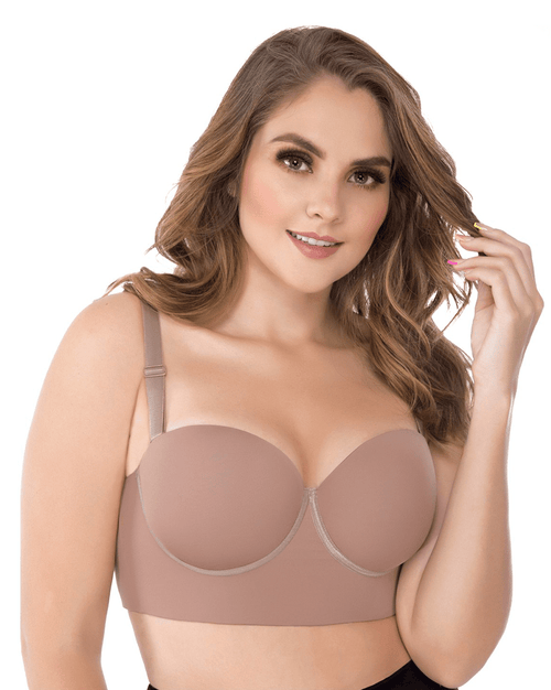 Fajas Firm Control Strapless Bra For Women With Wide Backband And Side Wire