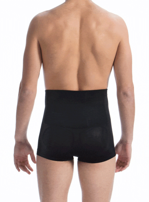 Men’s Body Shaping Cotton Boxers Elastic Waistband Back Splints