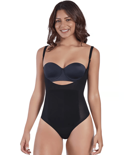 Final Sale Clearance Thermal Open Bust Thong Bodysuit