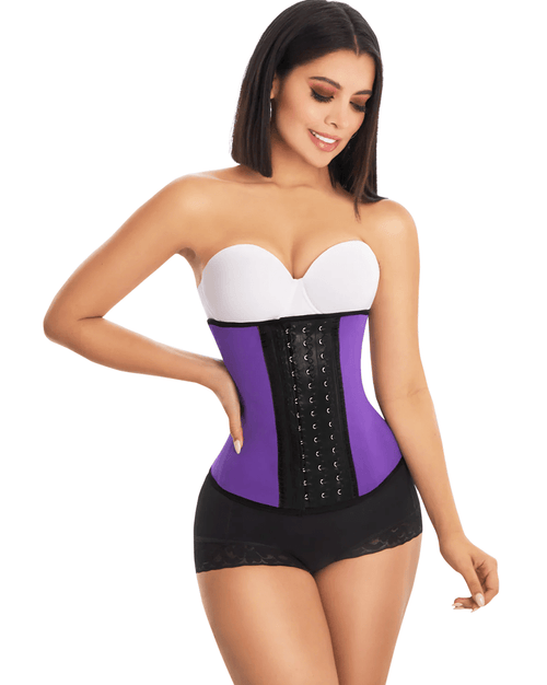 Purple Strapless Waist Trainer with Flexible Boning and Back Support