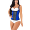 Colombian Waist Trainer With Wide Straps 5020 - Blue, Firm Latex Compression