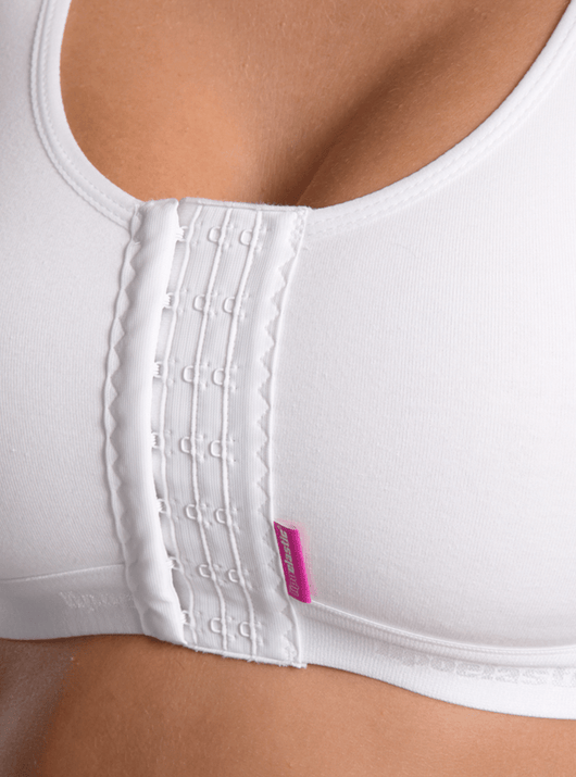 PI Active Variant - Post-Op Bra - Seamless Cotton Cups And Front Adjustable Hook And Eye Fastening