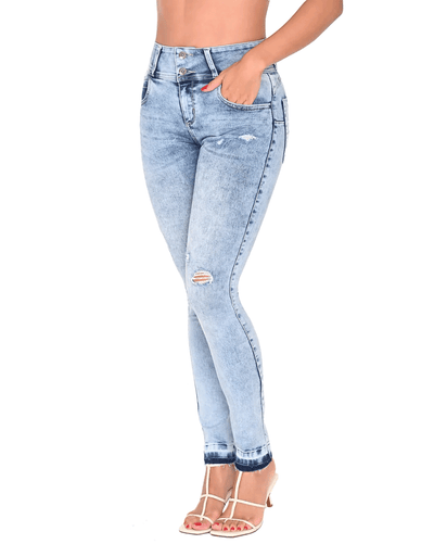 High Rise Denim Skinny Colombian Jeans for Women Pantalones Levanta Cola