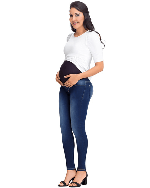 Spandex Pregnancy Denim Pants with Elastic Support Band
