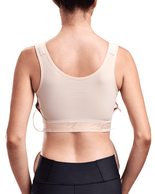 Drain Bulb Management Bra with Side-Entry Pouches for Breast Reduction Recovery