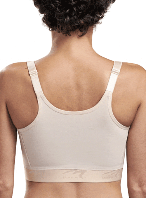 High Coverage Zip-Front Bra with Detachable Straps for Post-Surgery Support