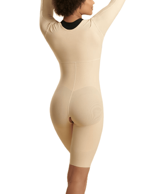 Reinforced Bodysuit with Sleeves and Layered Panels - Short Length
