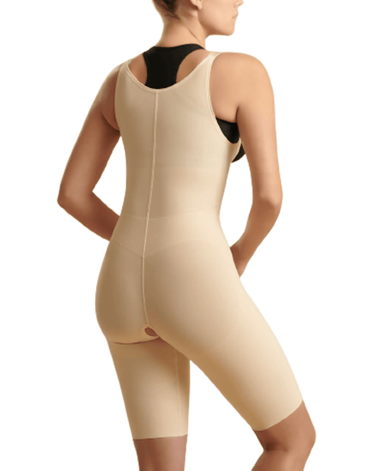 Reinforced Girdle with High-Back and Layered Panels - Short Length, No Closures - Black/Beige