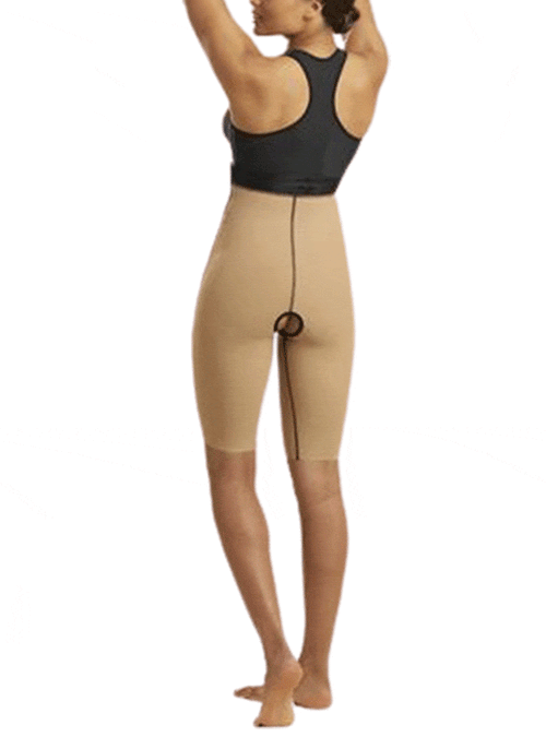 Shapewear Shorts with Single Zipper and Mid-Thigh Coverage