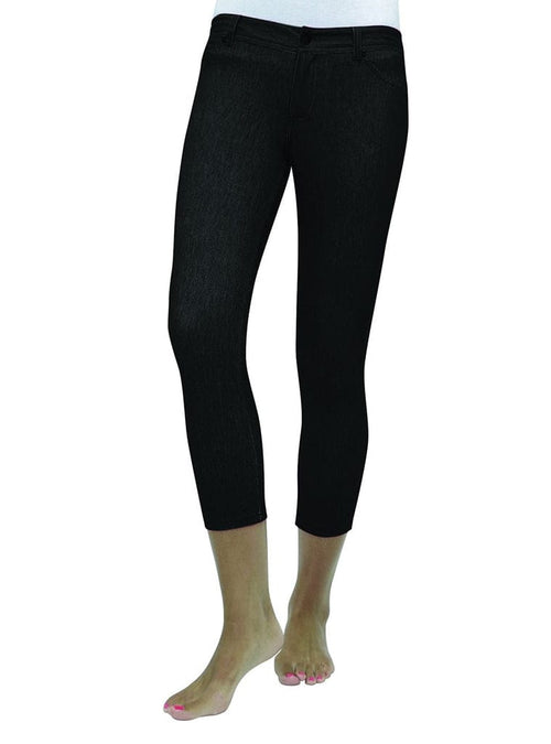 Denim Zipper Capri Legging
