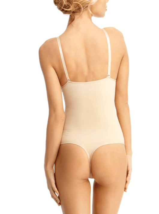 Esigenti Thong Bodysuit Shaper With Underwire - Black/Beige
