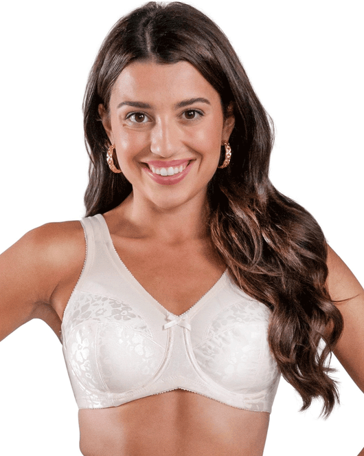 Brand Printed Full Figure Support Underwire Bra - Fawn