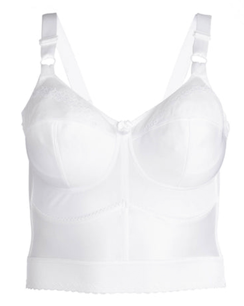Embroidered Soft Cup Long Line Bra with Wireless Support and Midriff Shaping