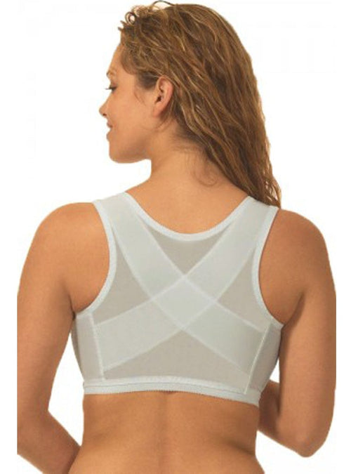 Front Closure Back Support Bandeau Bra - White