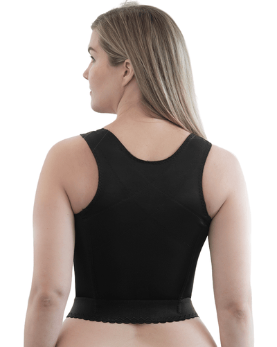 Final Sale Clearance Front Closure Back Support Long Line Bra Black