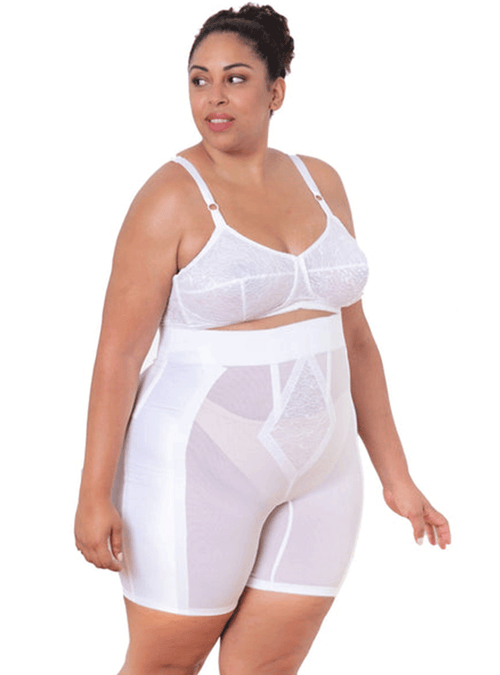 High Waist Leg Shaper Extra Firm Shaping No Roll Satin Thigh Shapewear