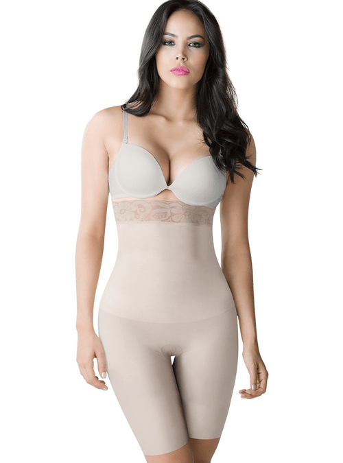 High Waisted Shapewear Shorts Knee Length Body Shaper For Women