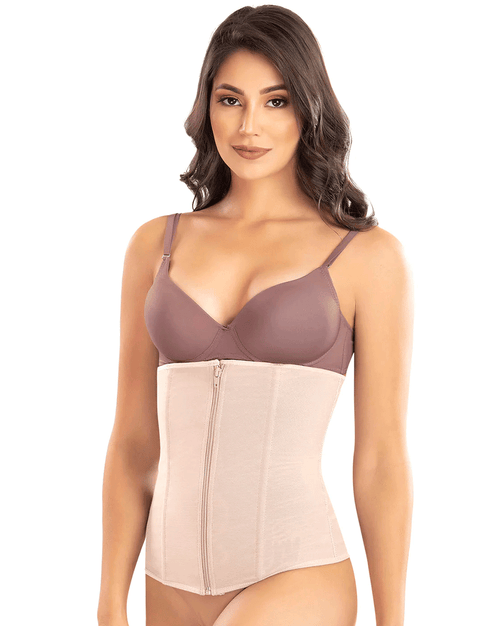 Waist Trainer Cincher With Steel Boning And Front Zipper For Hourglass Shaping