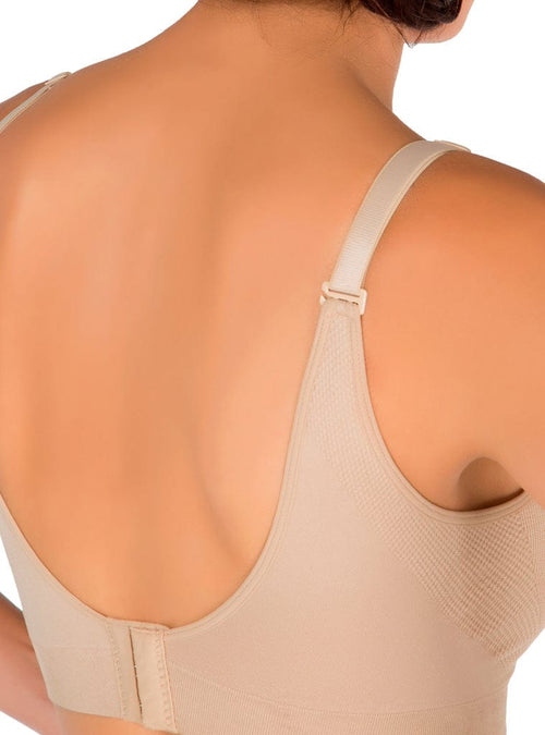 Cachet Benefit Bra Seamless Wireless Bra with Stretch Nylon and Wide Support Band