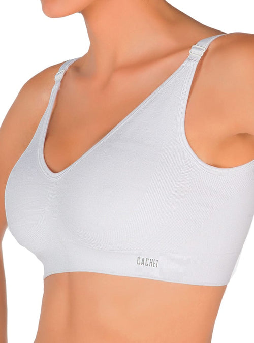 Cachet Benefit Bra Seamless Wireless Bra with Stretch Nylon and Wide Support Band