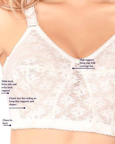 Extra Coverage Support Wireless Bra with Lace Cups