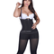 Extra-Strength Compression Braless Capri Style Minimizer Bodysuit with Latex - Black