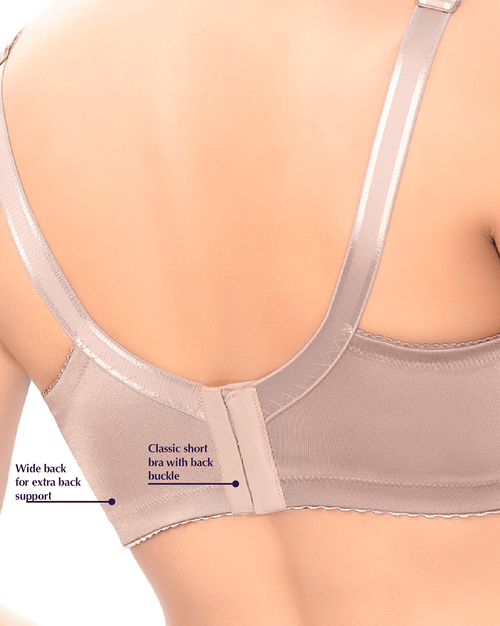 Wireless Comfy Control Bra in Lace Wide Back Bra with Double Layered Cups