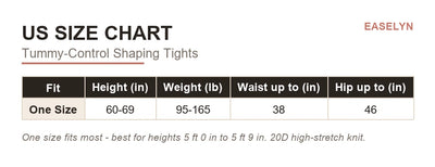 US Size Chart - Tummy-Control Shaping Tights