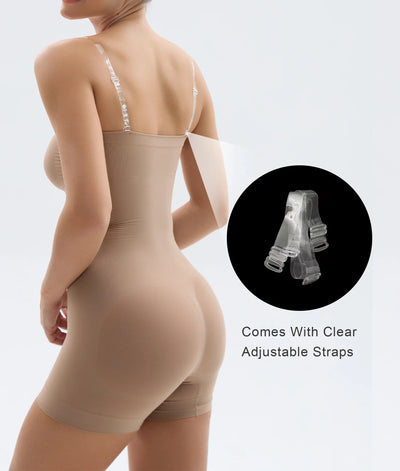 Convertible Strapless Mid-Thigh Bodysuit