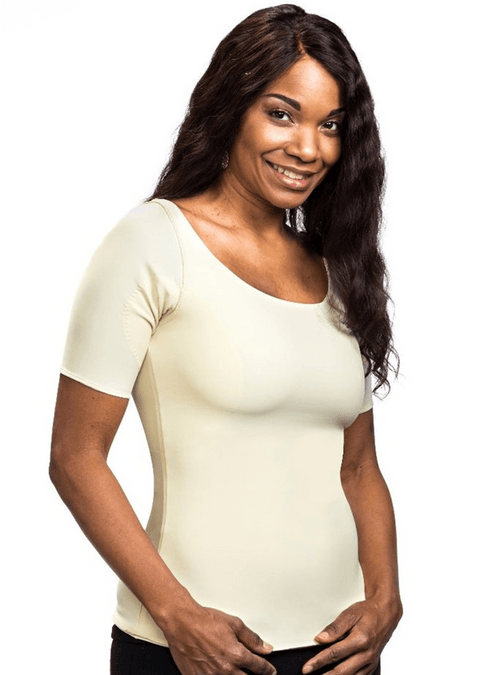 Axilla Compression Shapewear T with Chip Pad Pockets for Swelling Relief