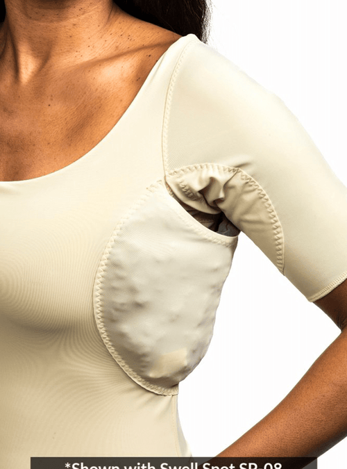Axilla Compression Shapewear T with Chip Pad Pockets for Swelling Relief